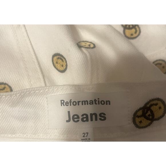 Reformation Women's 27 White Mixed Emotions High Rise Straight Leg Jeans EUC - Picture 4 of 5